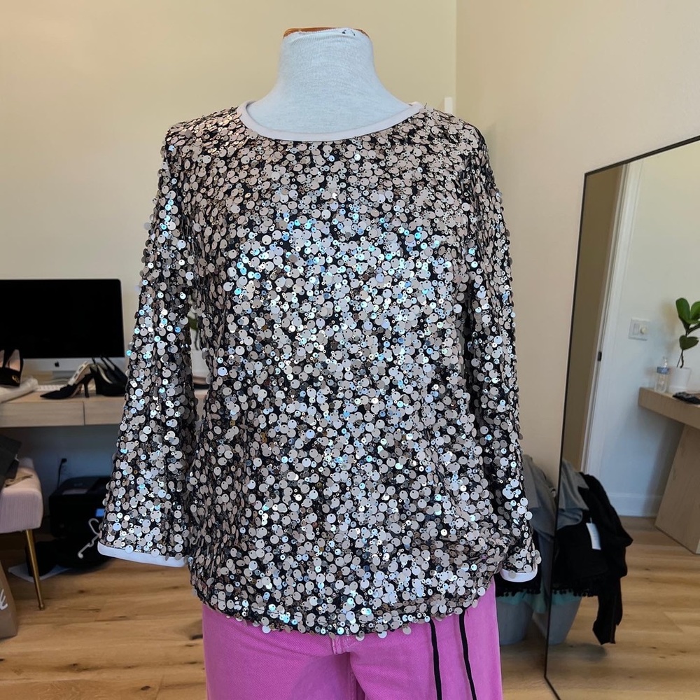 DVF sequin top, size medium with sheer back